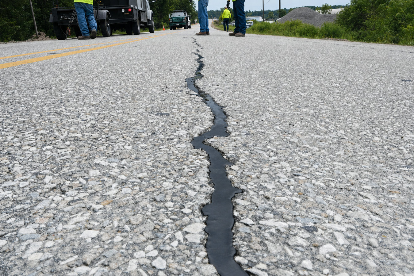 Asphalt crack sealing