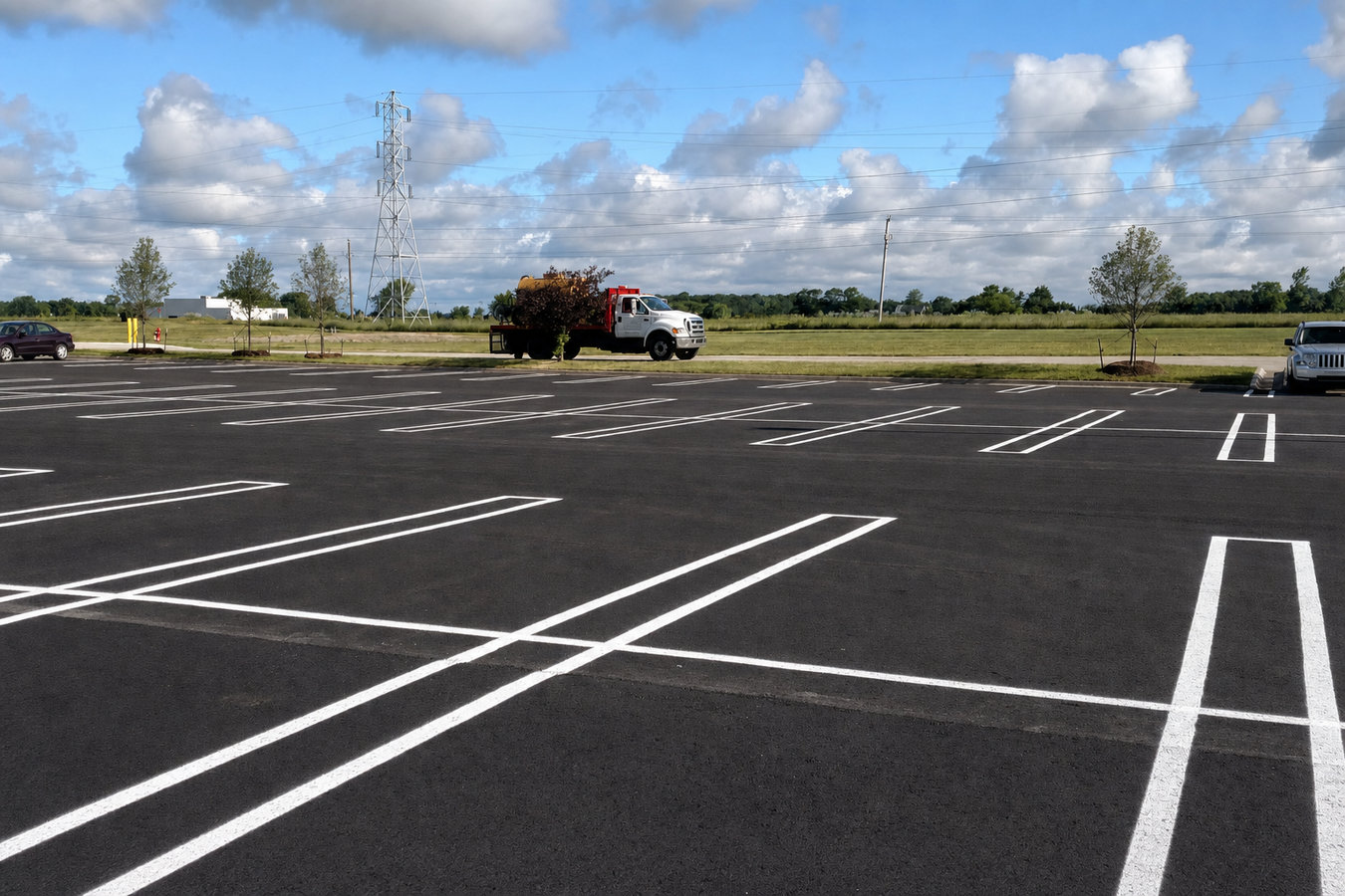Parking lot striping